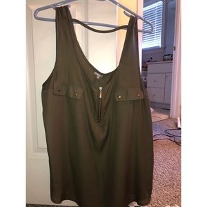 Green Chiffon Tank Top